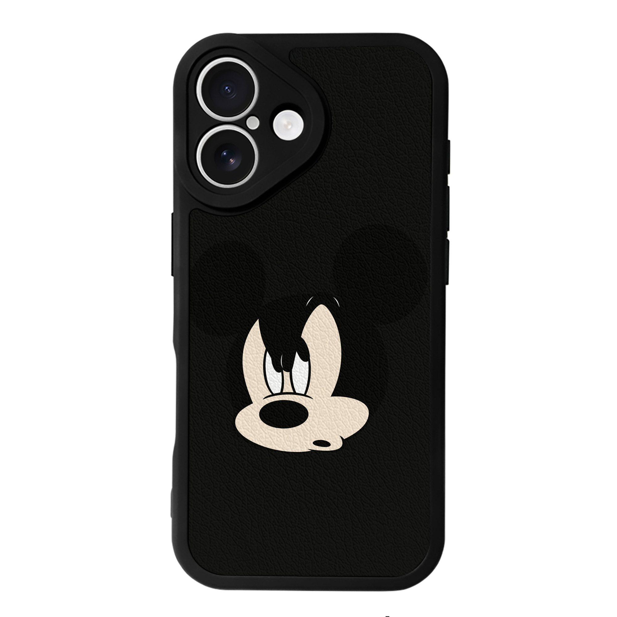 （画像用） ミッキーマウス Mickey Mouse 【iPhone 16シリーズ対応】シリコンスマホケース（レザー調） 材質：シリコン